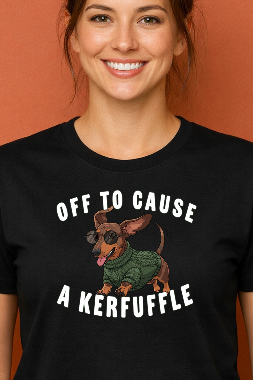 Funny Dachshund Shirt: The „Off to Cause A Kerfuffle” Retro Vibe